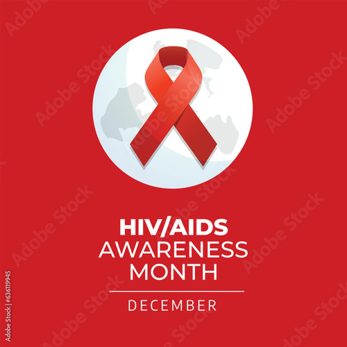vector graphic of HIV AIDS Awareness Month good for HIV AIDS Awareness Month celebration. flat design. flyer design.flat illustration.