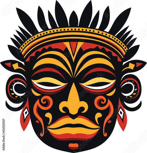 indian traditional mask vector illustration on isolated background, indian traditional masks for t-shirt design, sticker and wall art	