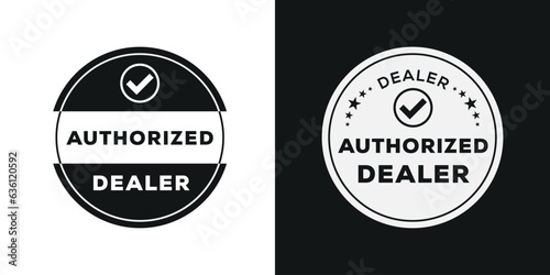 Authorized dealer label, vector illustration.