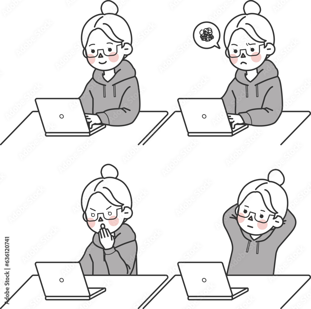It's a woman using a laptop. (1)