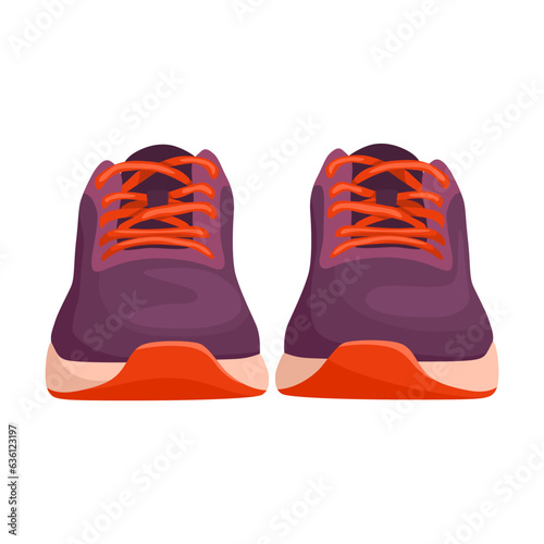 Sneakers vector illustration. Cartoon drawing of pair of sport shoes for women isolated on white background. Footwear, fashion concept
