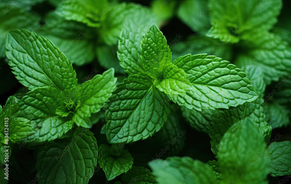 Lemon balm growing in the garden. Lemon balm background (generative ai) Lemon balm growing in the garden. Lemon balm background (generative ai)