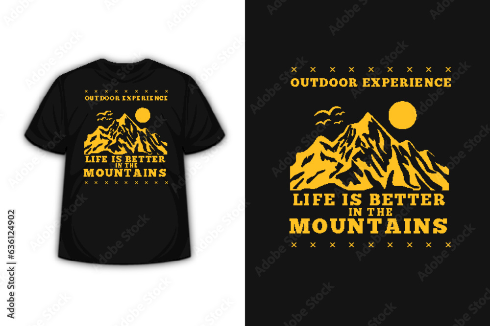 Mountain Retro Vintage T Shirt Design