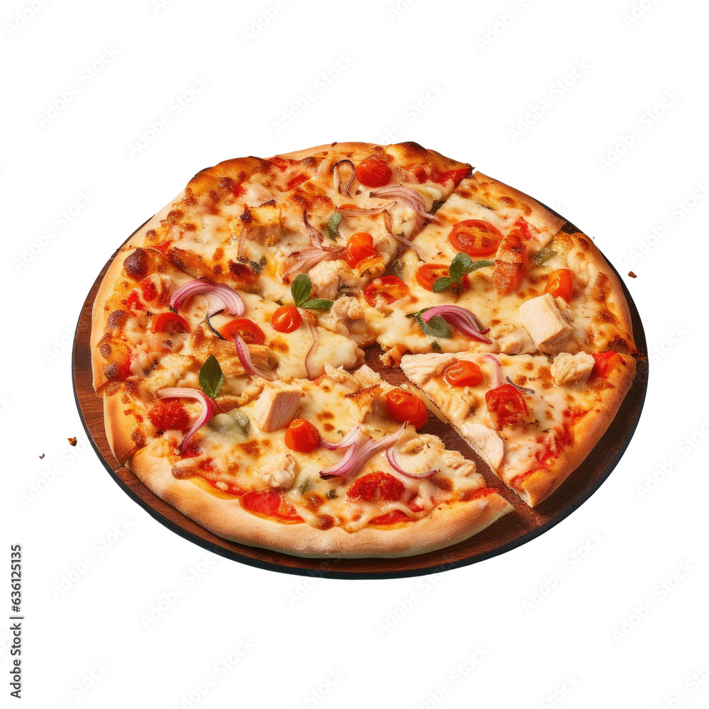 Chicken and red pepper pizza