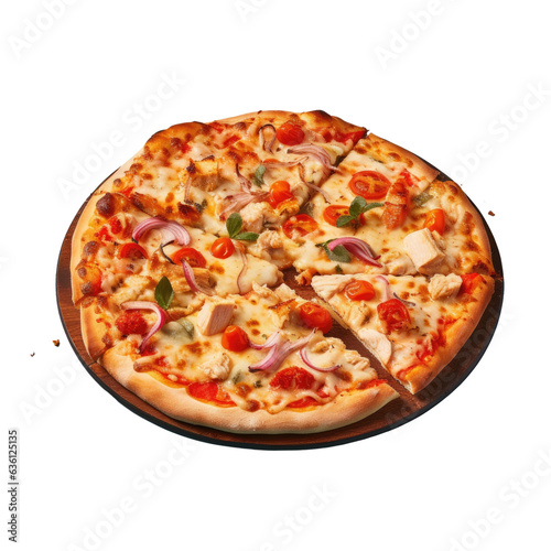 Chicken and red pepper pizza