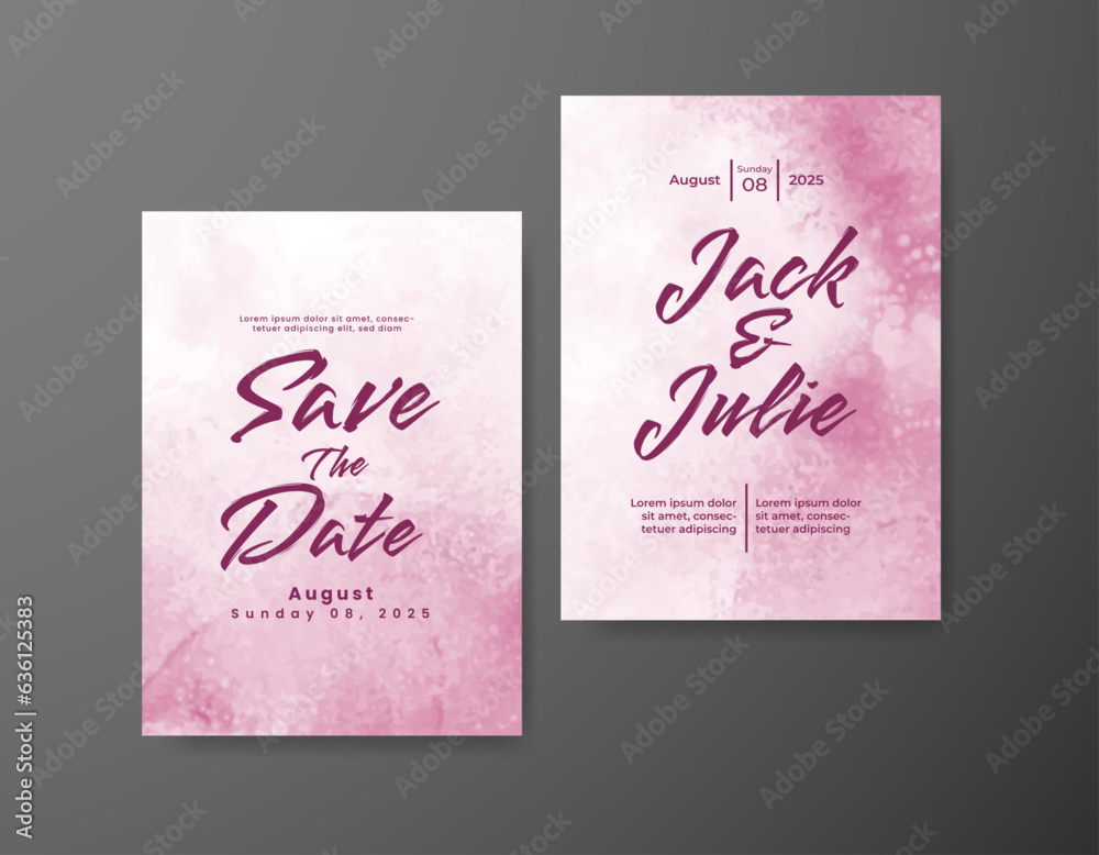 Wedding invitation with abstract watercolor background Wedding invitation with abstract watercolor background