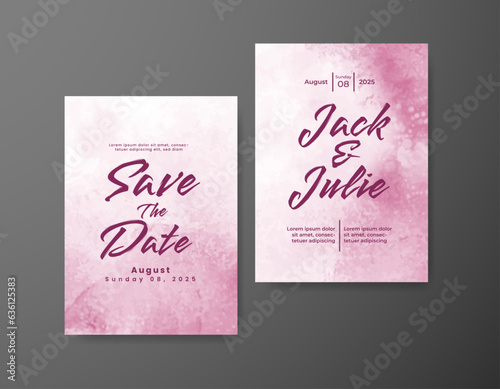 Wedding invitation with abstract watercolor background © REZI