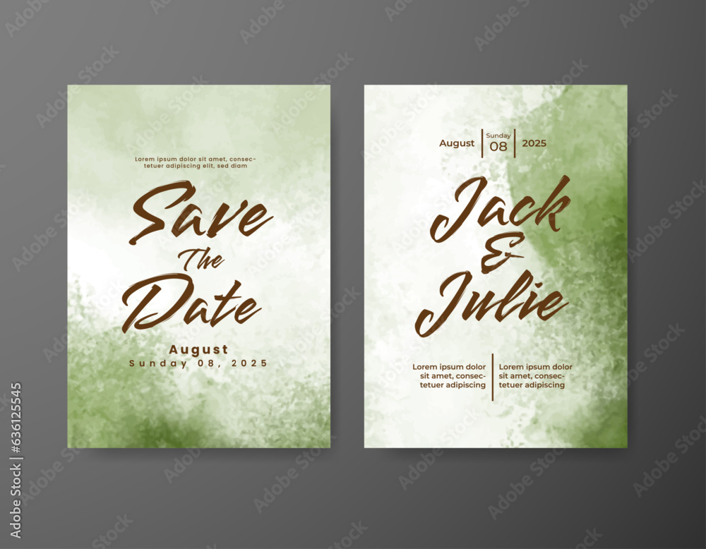 Wedding invitation with abstract watercolor background Wedding invitation with abstract watercolor background