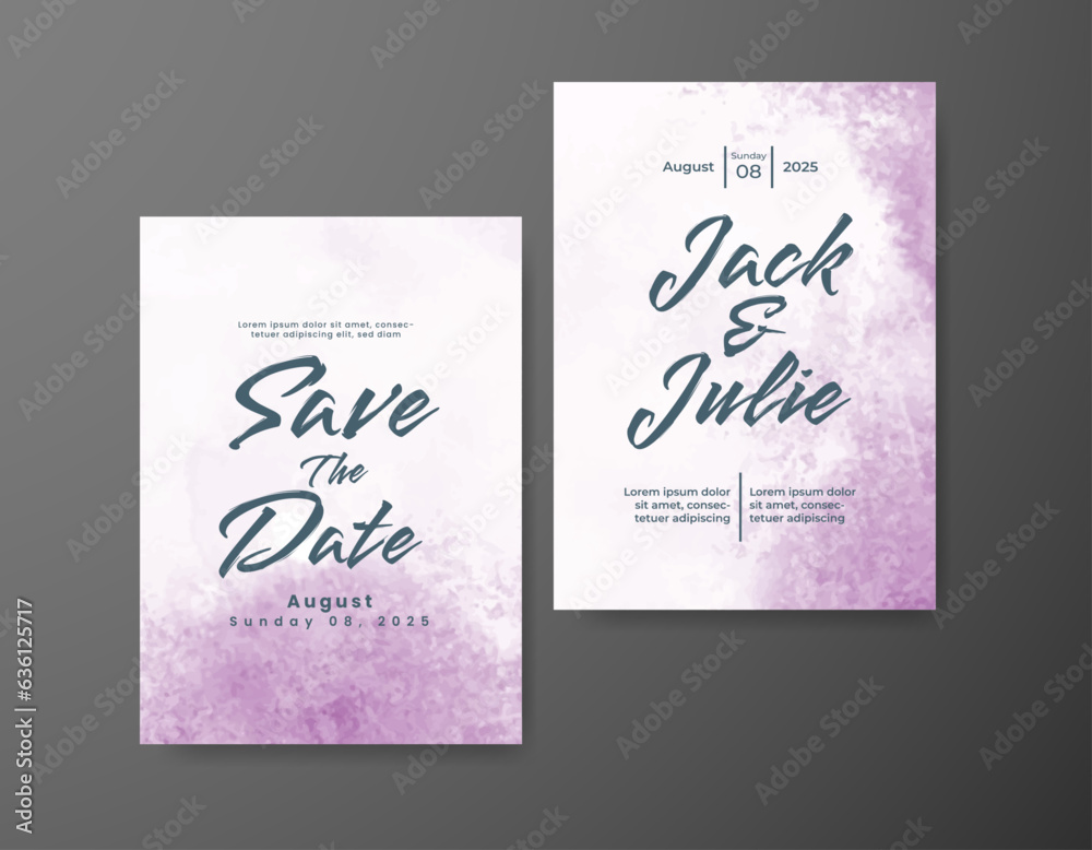 Wedding invitation with abstract watercolor background Wedding invitation with abstract watercolor background