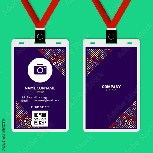 Abstract Geometric ID Card Design for Business or Company