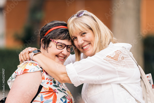 Beautiful moment between mother and daughter photo