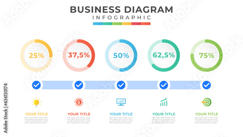 Statistical Infographic Element percentage chart. presentation vector infographic template for business.