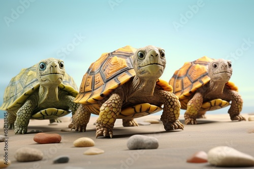 Amazing close-up photo of a turtles on the beach