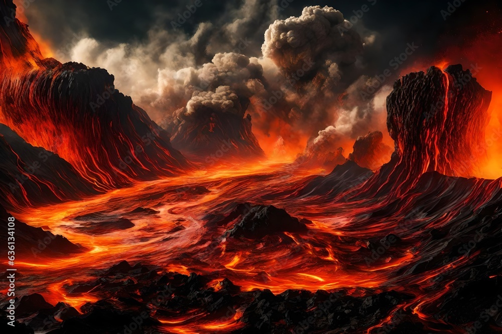 burning fire in the sky generated by AI technology burning fire in the sky generated by AI technology