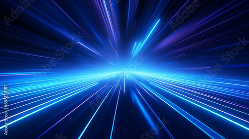 Neon light blue background abstract. Futuristic Sci Fi with Generative Ai.