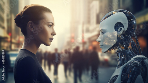 "未来都市の共生: AIと人間の調和"