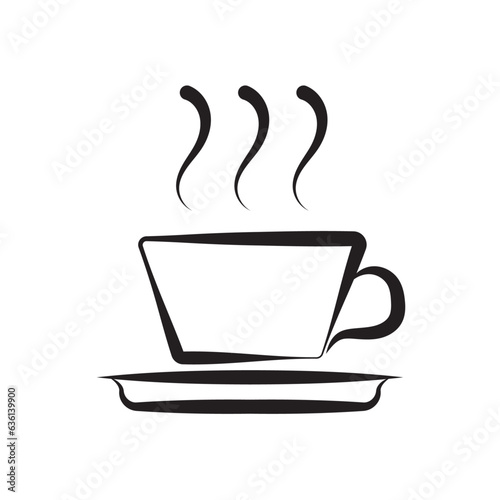 Coffee cup logo images design on white background. Vector illustration EPS 10.