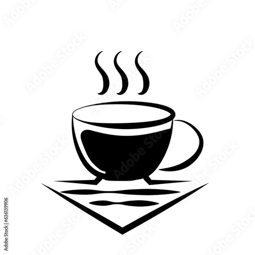 Coffee cup logo images design on white background. Vector illustration EPS 10.