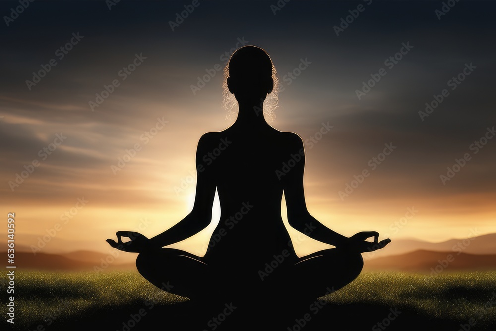 silhouette of a person in yoga pose