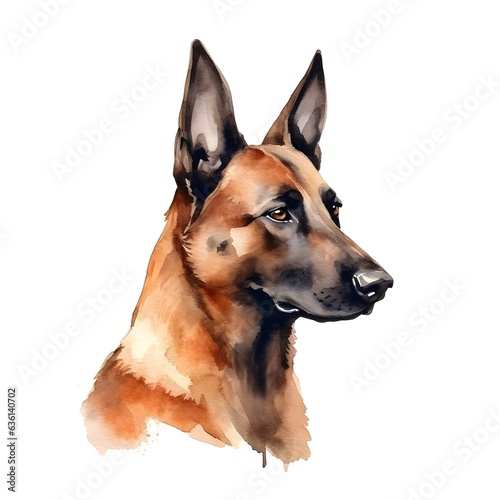 Watercolor Belgian Malinois