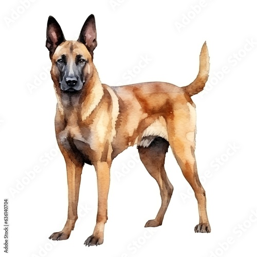 Watercolor Belgian Malinois