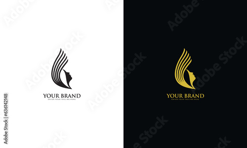 Beauty salon logo and hair care logo design template. Vector graphic design
