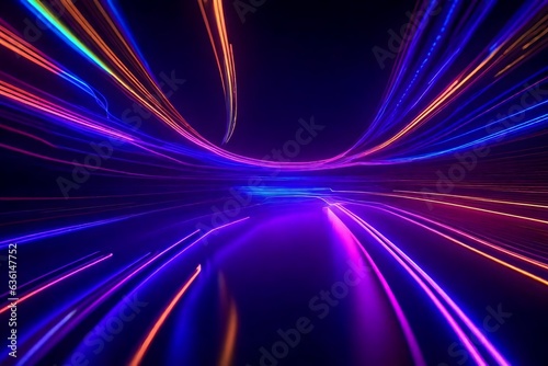 abstract background with neon rays