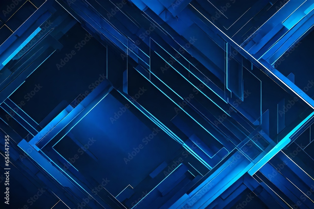 Obraz premium abstract blue background with squares and lines 