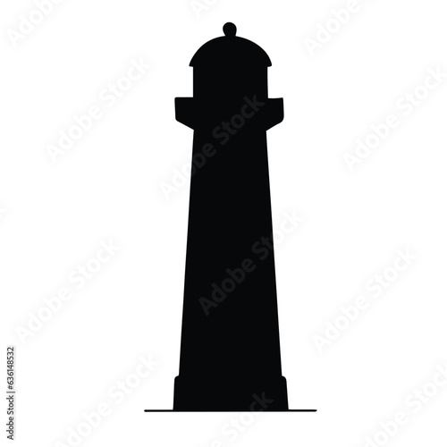 Lighthouse silhouette. Lighthouse building. Vector illustration.