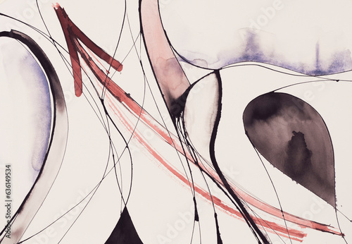 An abstract calligraphic cola pen painting.