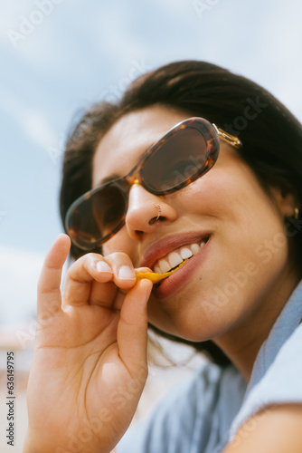 Snack Time Portrait at Beach photo