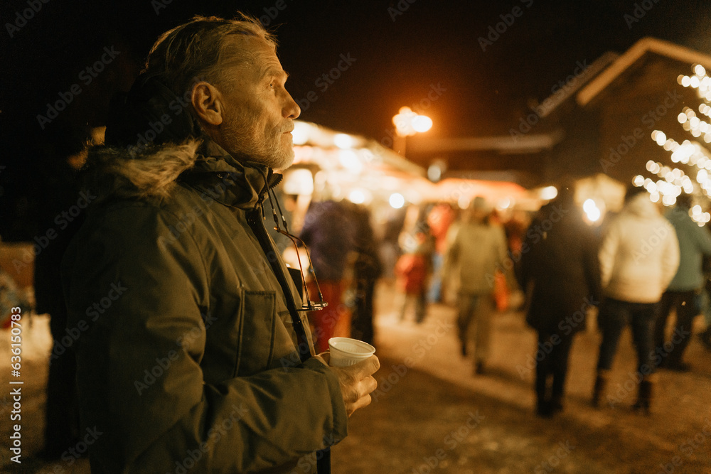 Man enjoying hot drink Man enjoying hot drink