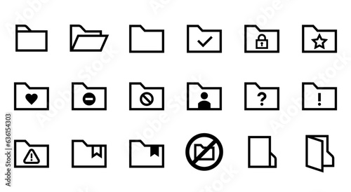 フォルダマークのベクターアイコンセット