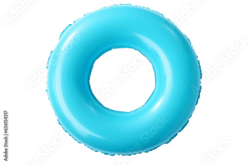 Isolated Blue Inflatable Ring on White Background, Generative Ai