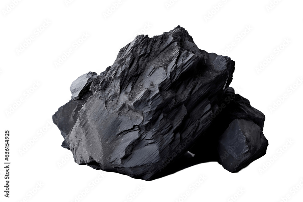 Coal on White Background, Generative Ai