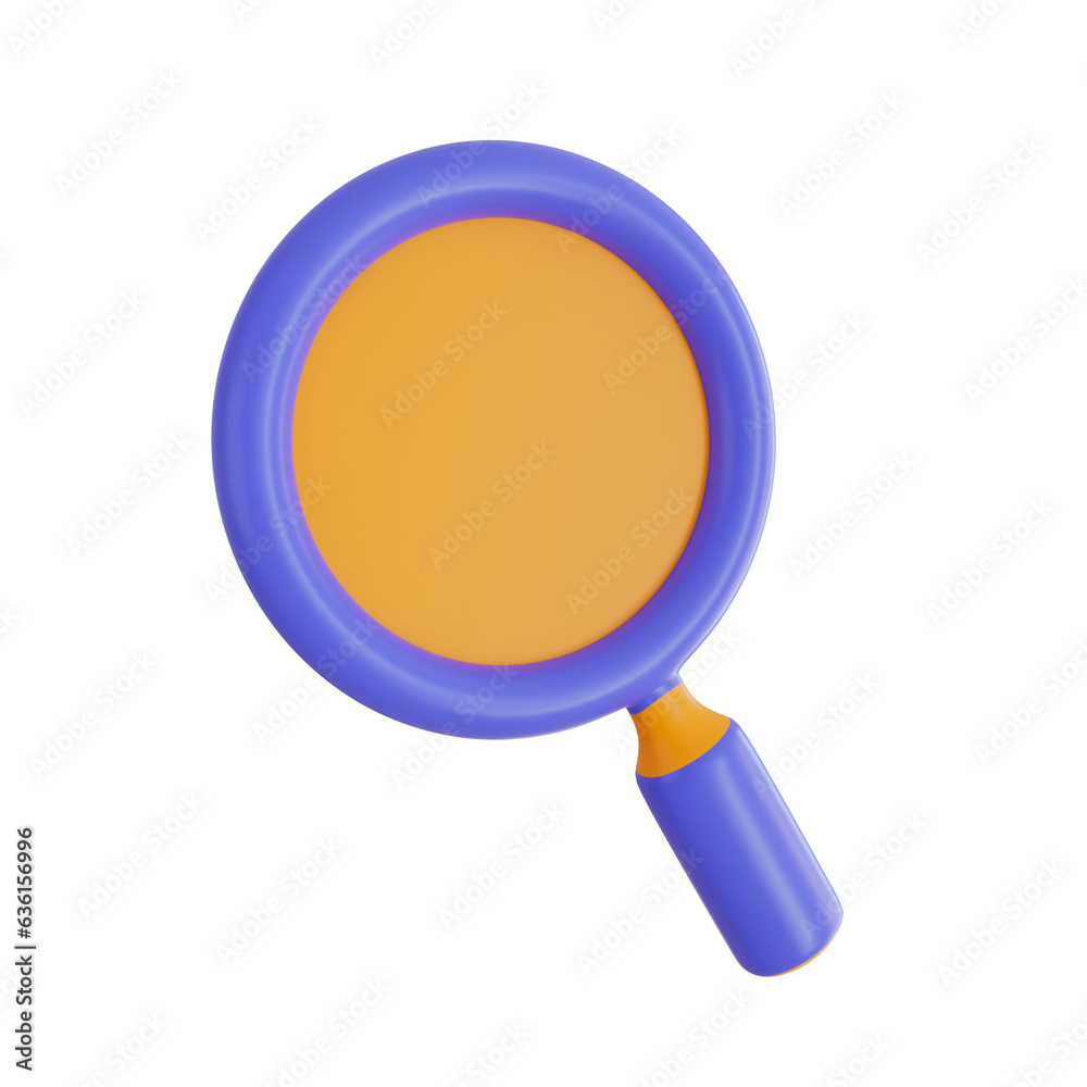 3d Render icon. magnifying glass icon on transparent background. 3d Render icon. magnifying glass icon on transparent background.