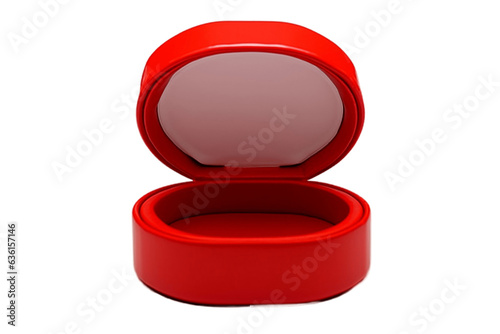 Isolated Empty Red Ring Box on White Background, Generative Ai