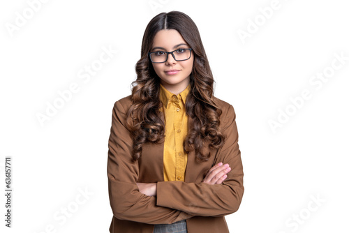 photo of smiling caucasian teen girl in eyewear glasses. caucasian teen girl in eyewear © be free