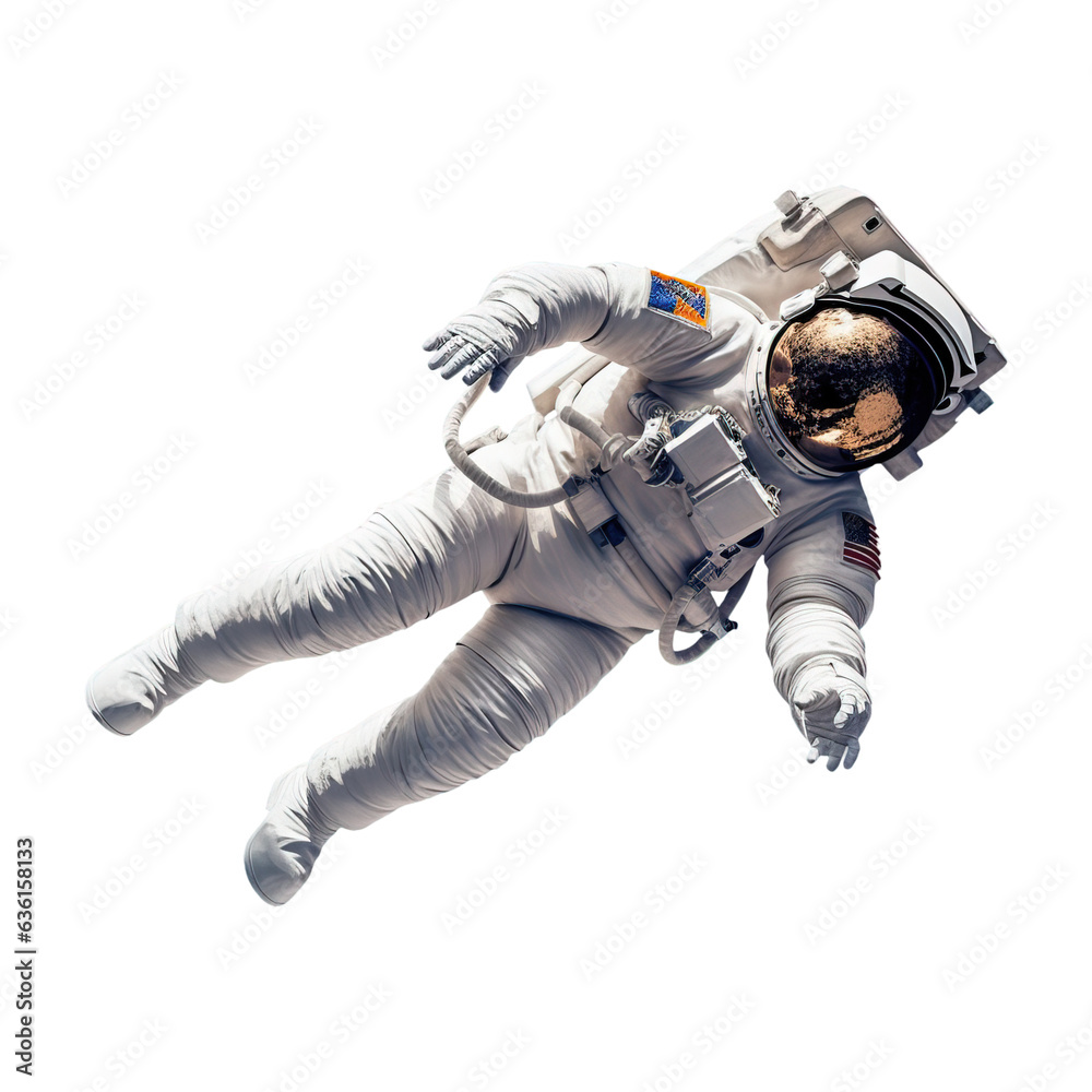 Astronaut in space isolated on transparent background