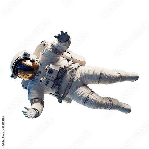 Astronaut in space isolated on transparent background