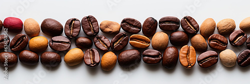 Coffee beans on a transparent or white background