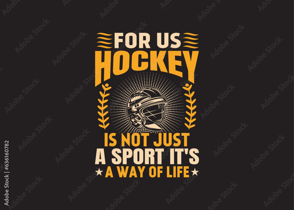 Fototapeta premium Hockey T-shirt design, vector, Graphic, Shirt design, T-shirt Design vector, Trendy, apparel, Modern hockey t-shirt, 100% vector, design vector, Retro Vintage Hockey, Hockey