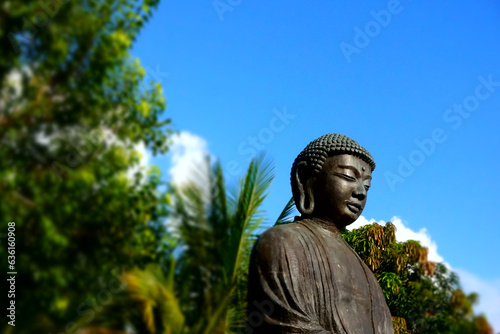 Profile of the grand Buddha at the Jodo Mission near Front Street in Lahaina Maui Hawaii