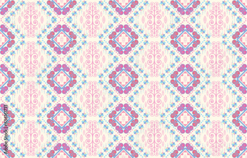Geometric ethnic oriental seamless pattern traditional Design for background,carpet,wallpaper,clothing,wrapping,Batik,fabric,Vector illustration.embroidery style.