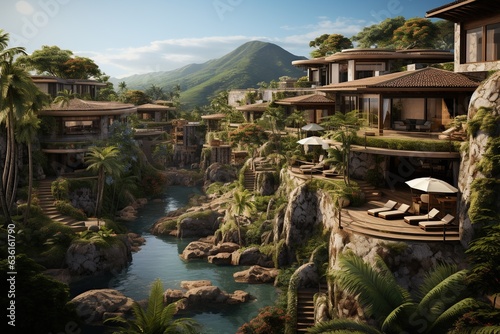 esort and spa with a focus on cultural immersion, offering wellness experiences that incorporate local traditions, cuisine, and activities, providing a truly authentic getaway. Generated with AI photo