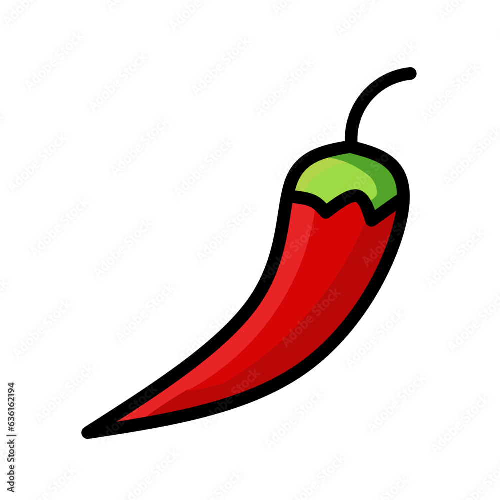 Red hot chili pepper icon on white background. Red hot chili pepper icon on white background.