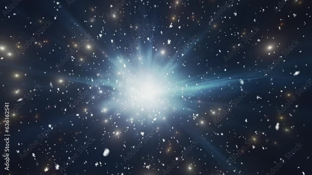 A blue star in infinite space. A blue star in infinite space.