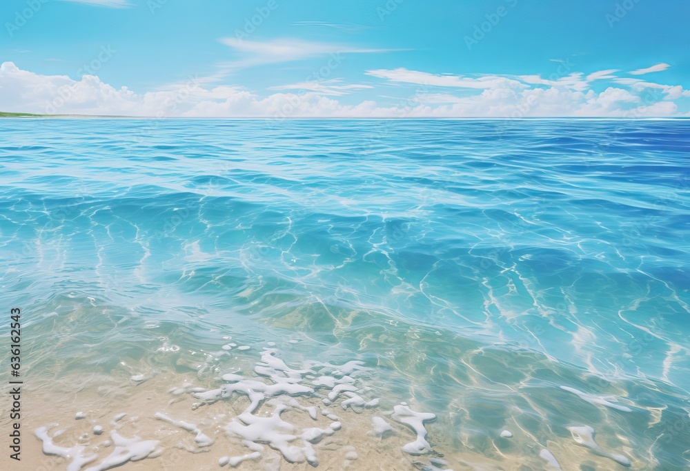 sunny beach scene with an ocean