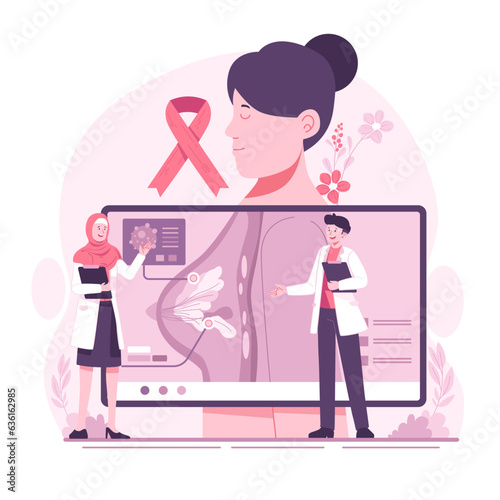 Aware breast cancer illustration
