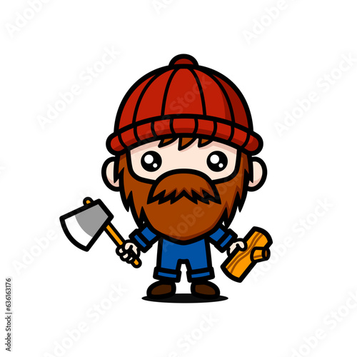 Cute Lumber Jack Cartoon Character